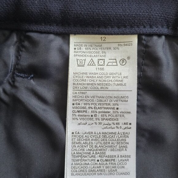 Old Navy Pants Womens 12 Navy Three Side Stripes High Waist Pull On Pockets Boho - Picture 16 of 16